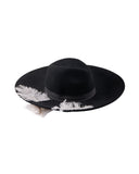 Vintage Wide Brimmed Fedora Hat with Feather