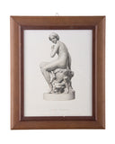 "A Nymph Surprised" by Edgar George Papworth Print with Vintage Wooden Frame